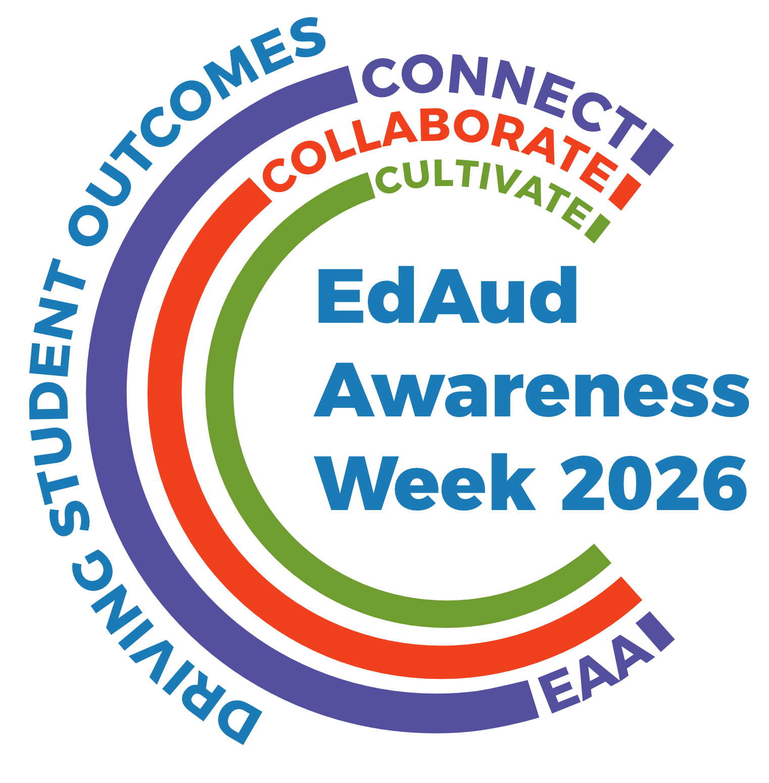 EdAuD Awareness Week 2026 logo — Connect, Collaborate, Cultivate: Driving Student Outcomes