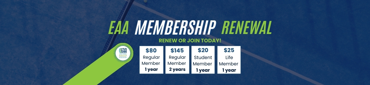 EAA Renew membership graphic with levels of membership